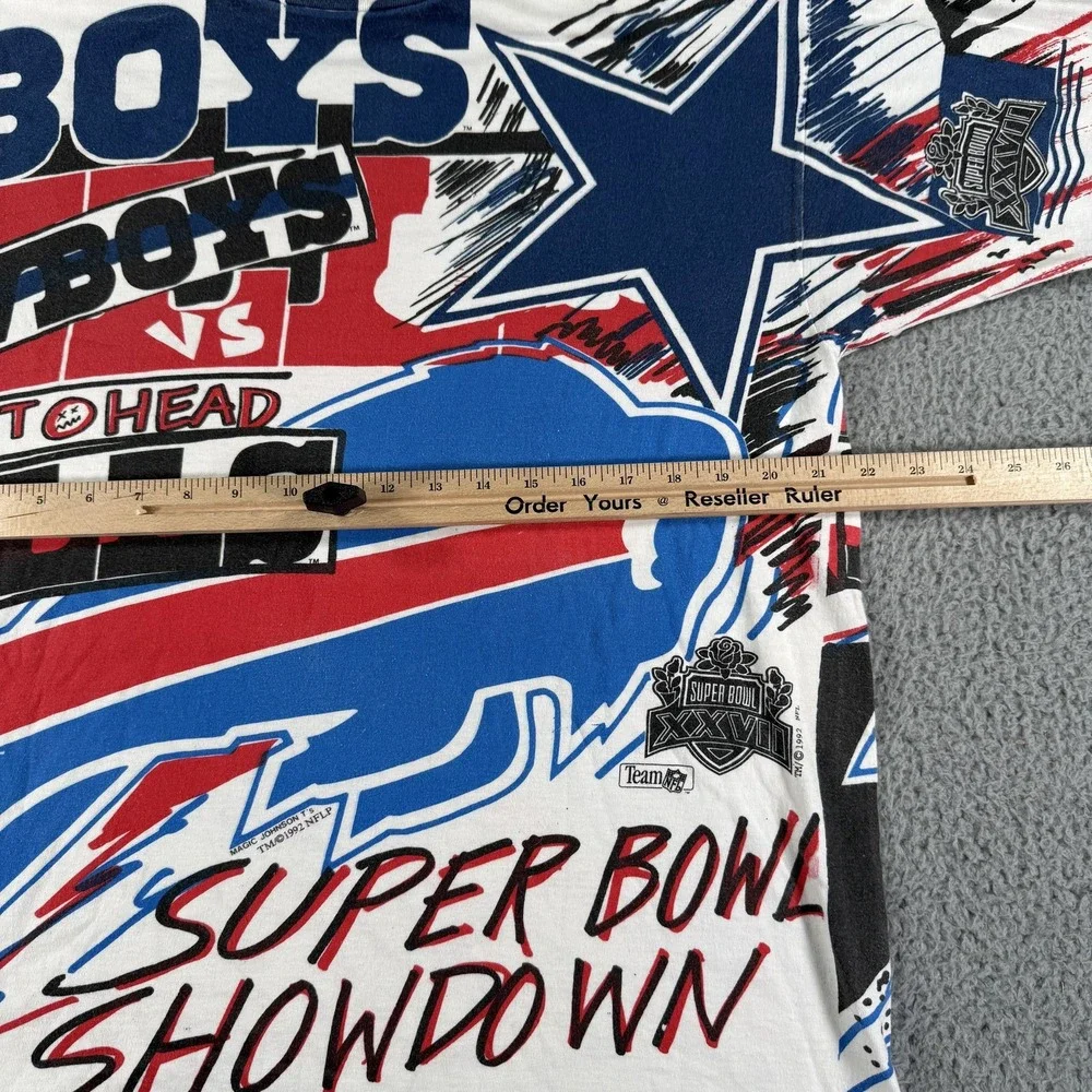 Vintage Dallas Cowboys Buffalo Bills Shirt Mens XL Magic Johnson Super‎ Bowl 90s